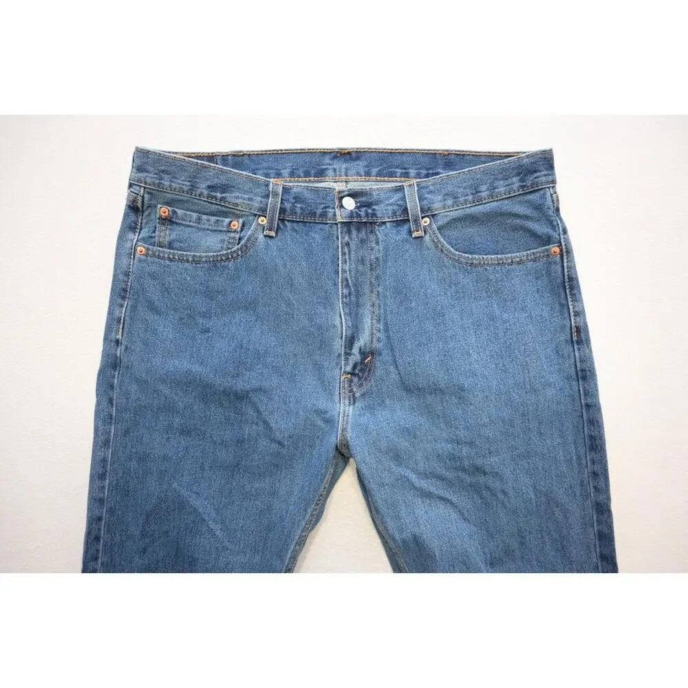 Levi's‎ 505 Regular Fit Straight Blue Rugged Denim Jeans Mens Size 38 x 30